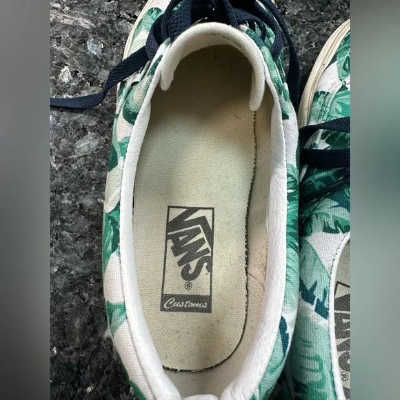 Vans Leaf Me Alone Palm Leaf Print Lace Up Low Profile Sneakers Women’s 8 Shoes - Picture 7 of 11